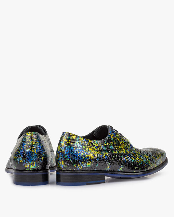 Veterschoen met print geel