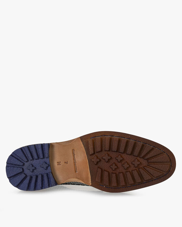 Veterboot geprint leer zwart/wit