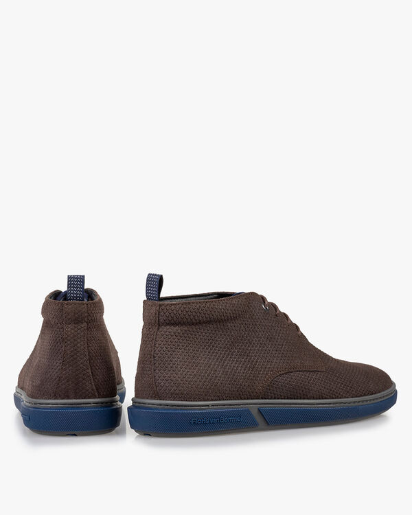 Lace boot printed leather brown