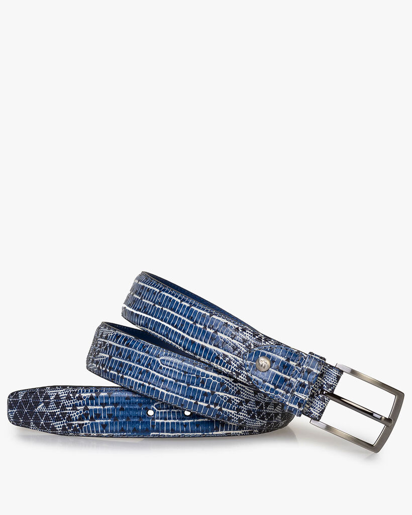 Riem met print blauw