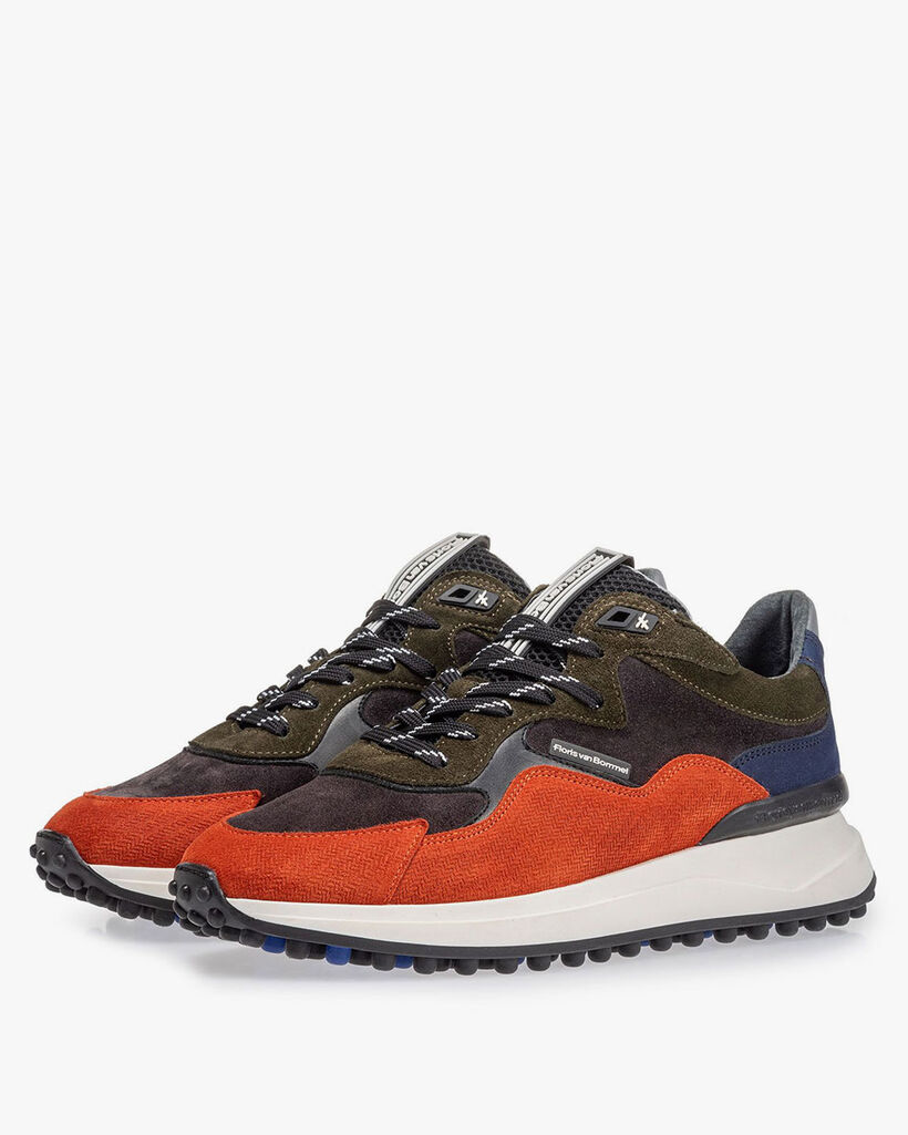 Noppi sneaker donkerblauw/oranje
