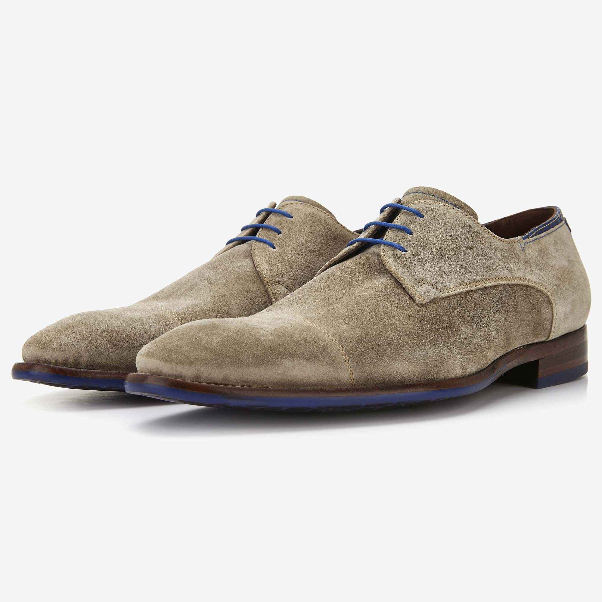 Beige suede men s lace up shoe 14374 04 Floris van Bommel