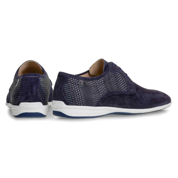 Veterschoen su&egrave;de blauw