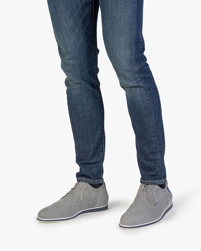 Veterschoen grijs su&egrave;de