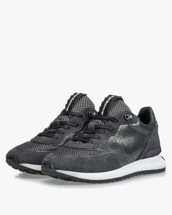 Sneaker geprint su&egrave;de grijs