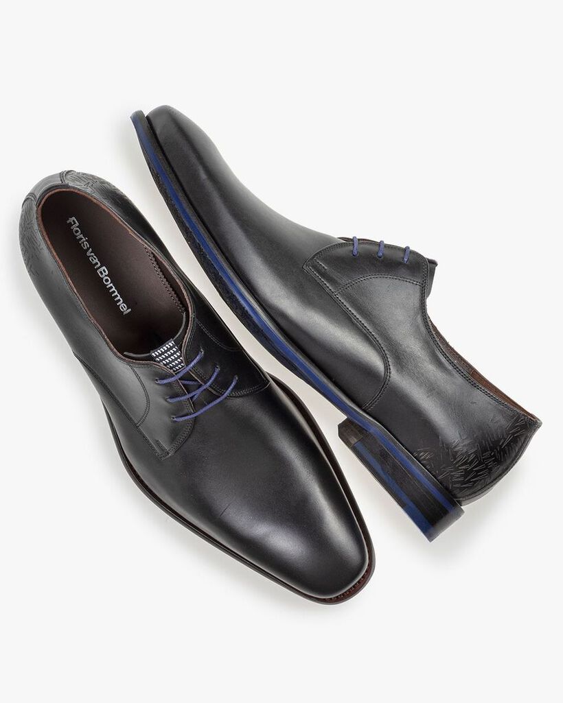 Veterschoen kalfsleer zwart