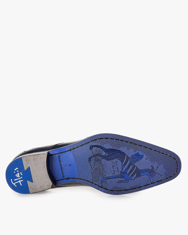 Veterschoen donkerblauw kalfsleer