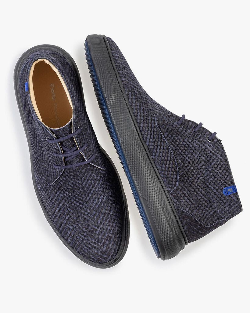 Boot zig-zag print blue