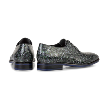 Veterschoen metallicprint groen