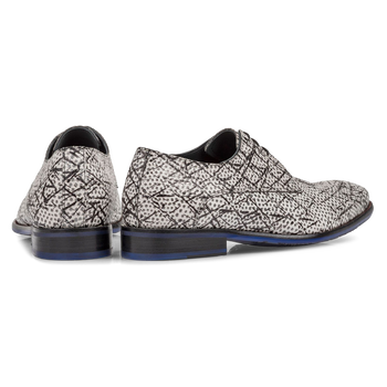 Veterschoen zwart/wit leer