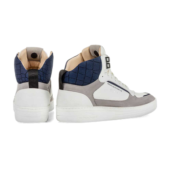 High-top sneaker calf leather white