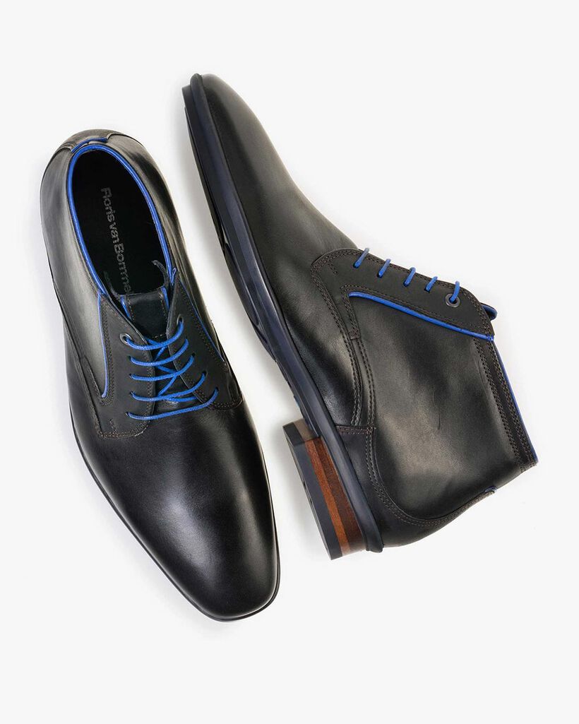 Veterboot kalfsleer zwart