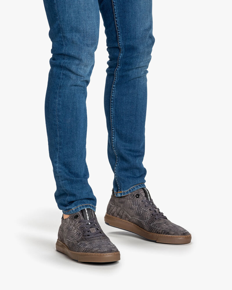 Sneaker reptielenprint taupe
