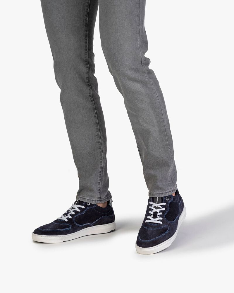 Sneaker geprint su&egrave;de blauw