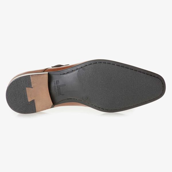 Kalfsleren gespschoen cognac