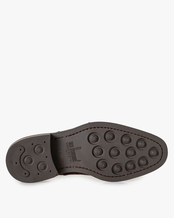 Bruine su&egrave;de dubbele gespschoen