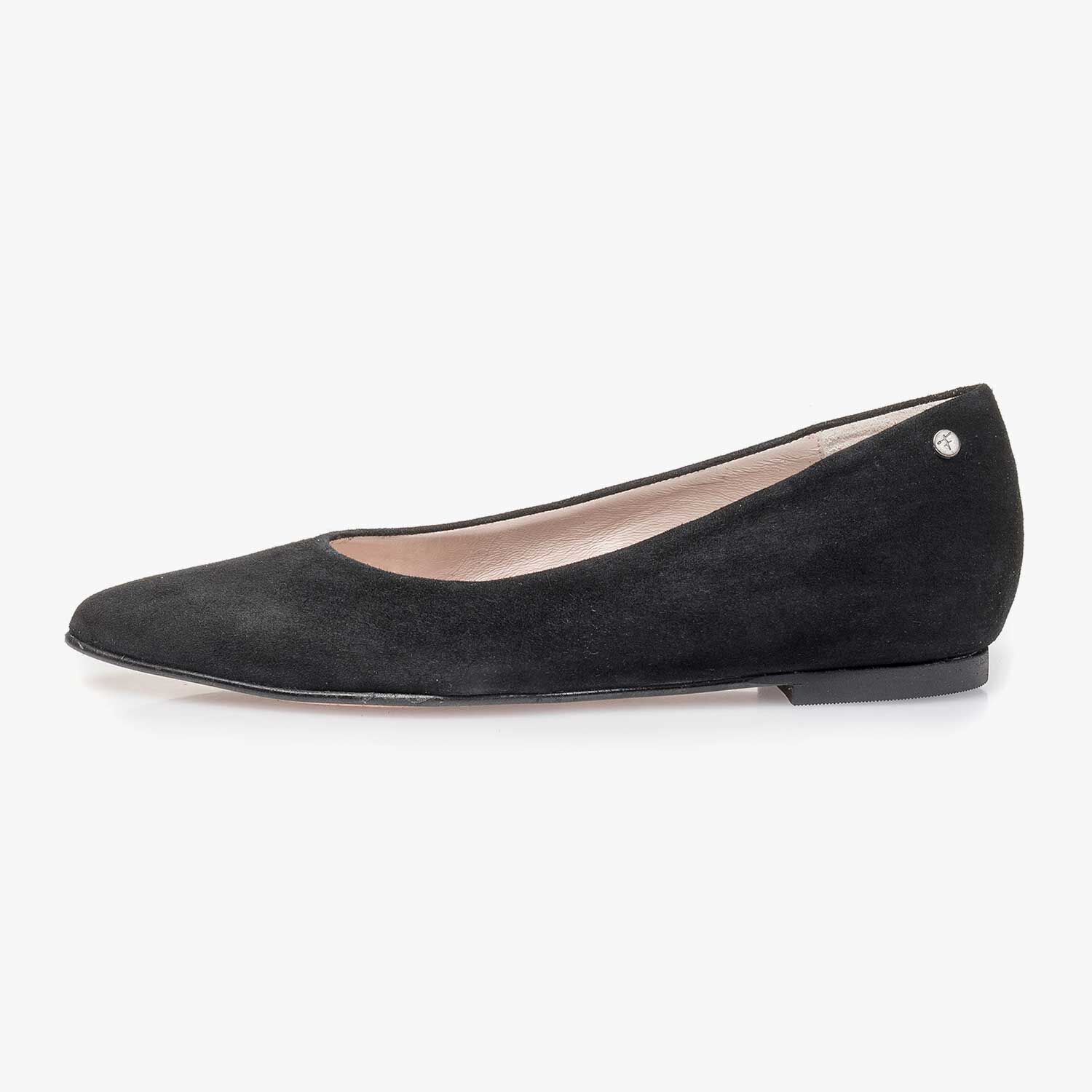 Zwarte suède ballerina 85411/09 | Floris van Bommel®