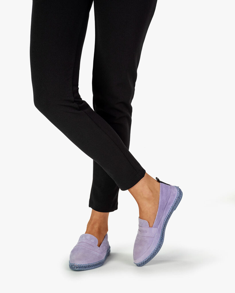 Espadrille su&egrave;de lila