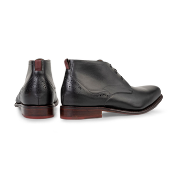 Veterboot kalfsleer zwart