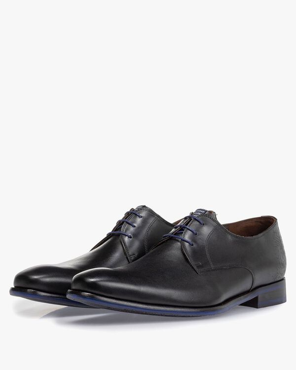 Veterschoen kalfsleer zwart