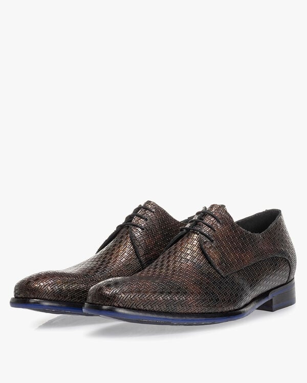 Veterschoen metallicprint brons