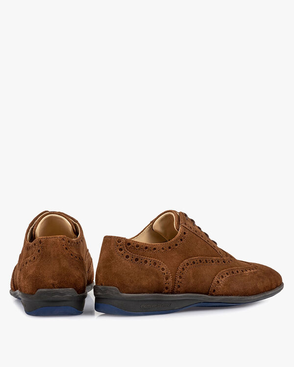 Lace shoe suede leather brown