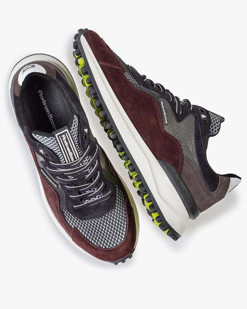 Noppi sneaker burgundy red/blue