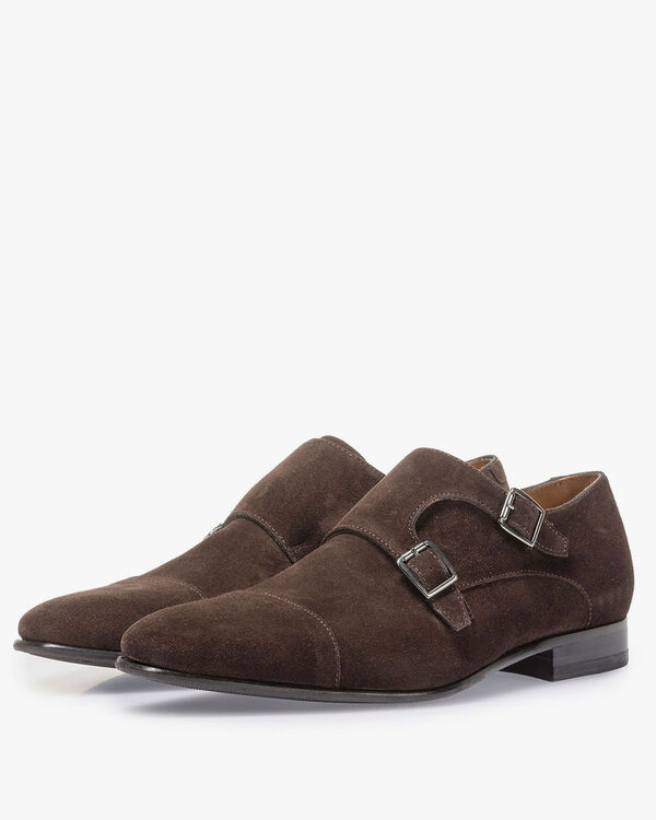 Brown suede monk