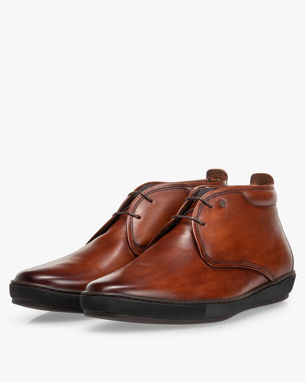 Veterboot kalfsleer donker cognac