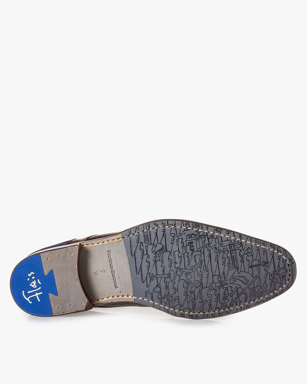 Lace boot croco print brown