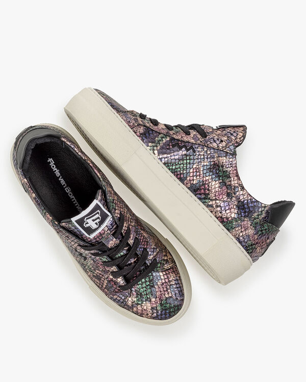Sneaker metallic print roze