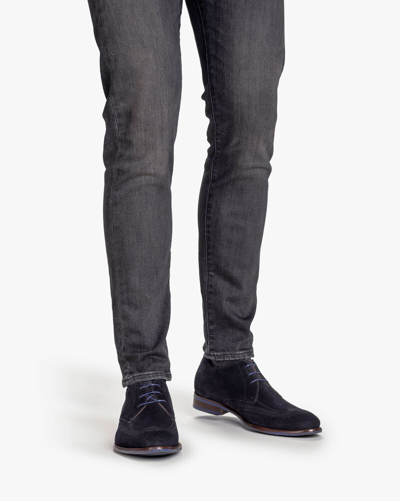 Veterschoen su&egrave;de donkerblauw