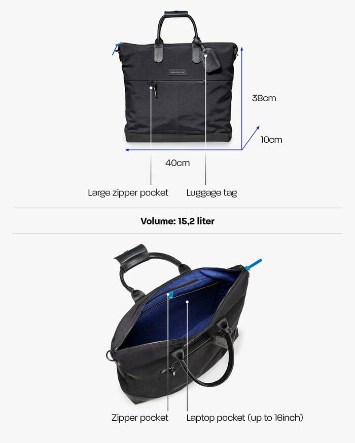 Tote bag textiel zwart