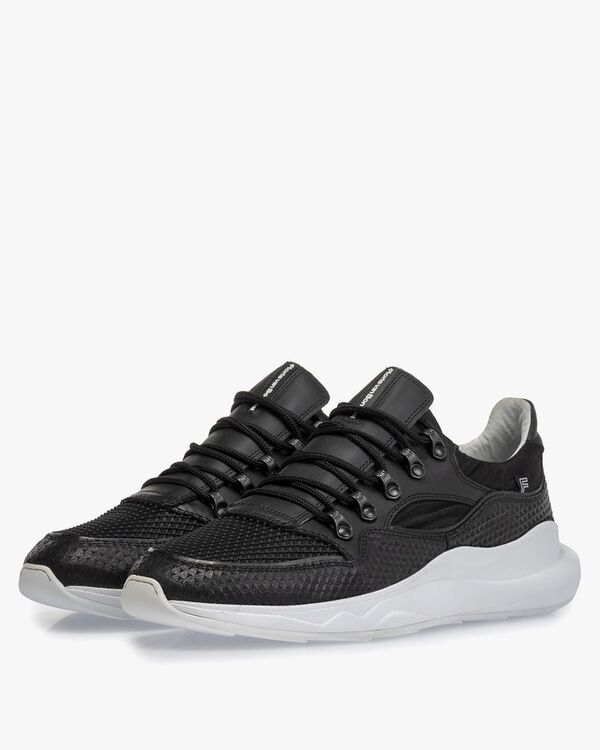 Bulki sneaker zwart leer