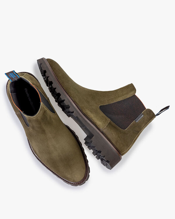 Chelsea boot su&egrave;de donkergroen