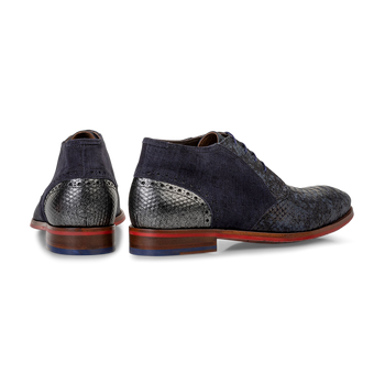 Veterboot nubuckleer donkerblauw