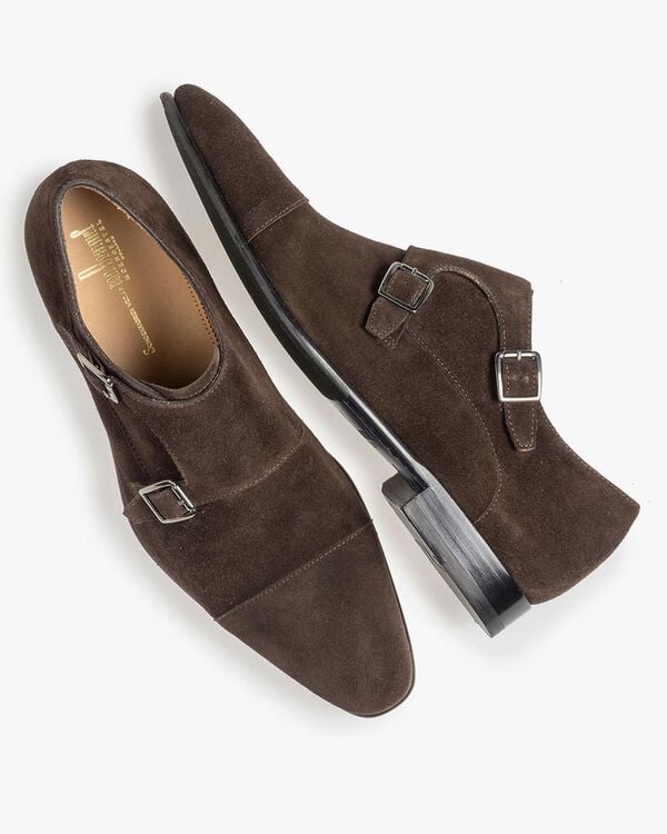 Brown suede monk