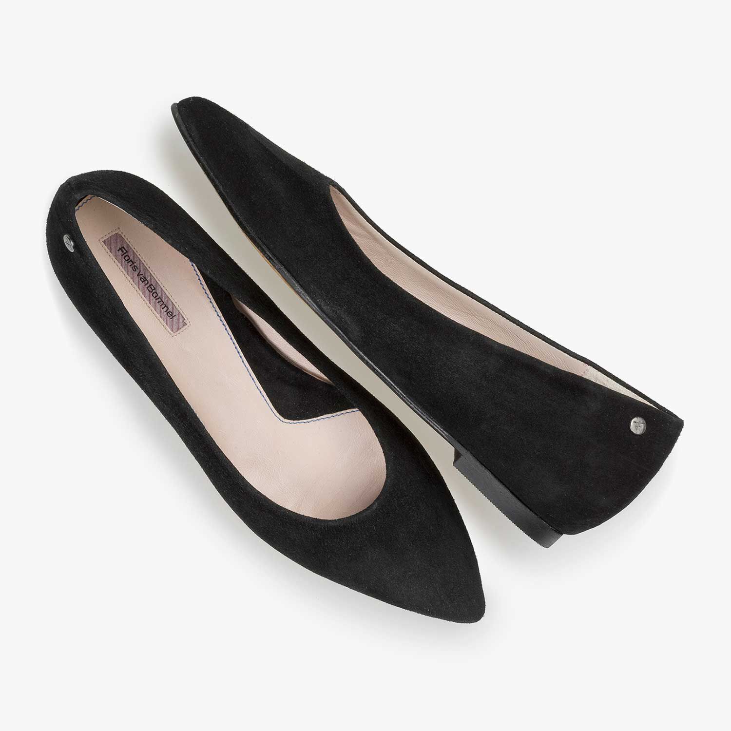 Black suede ballerinas top