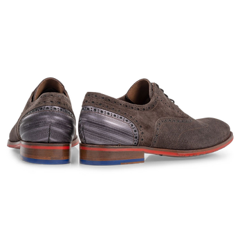 Veterschoen donkerbruin met print