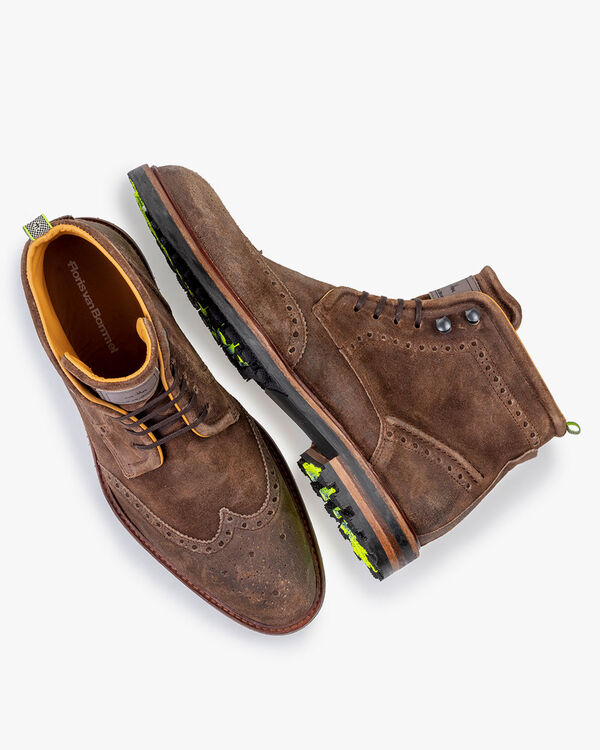 Veterboot su&egrave;de cognac