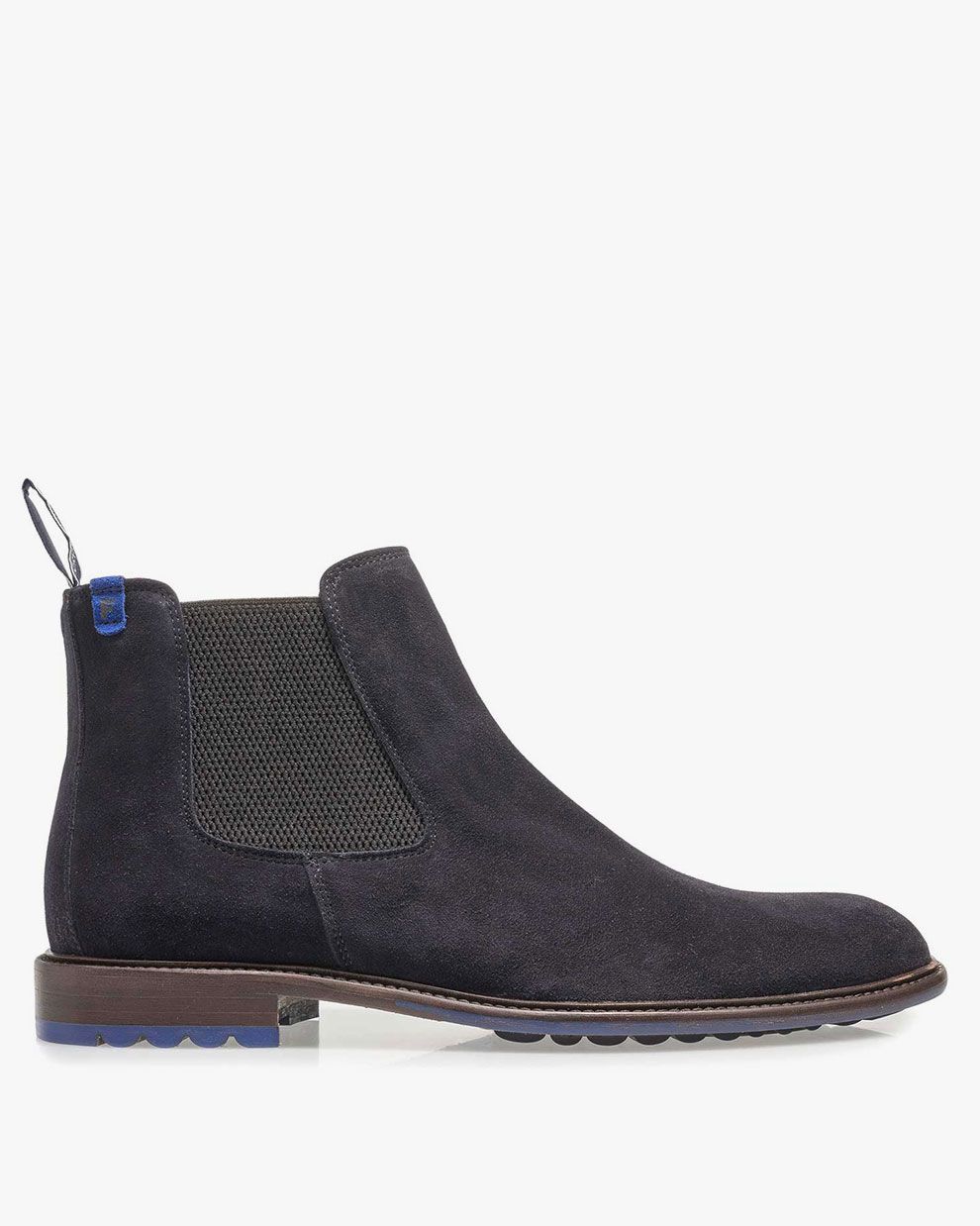 Blauwe kalfssuède chelsea boot SFM-60011-41-01 | Floris van Bommel®
