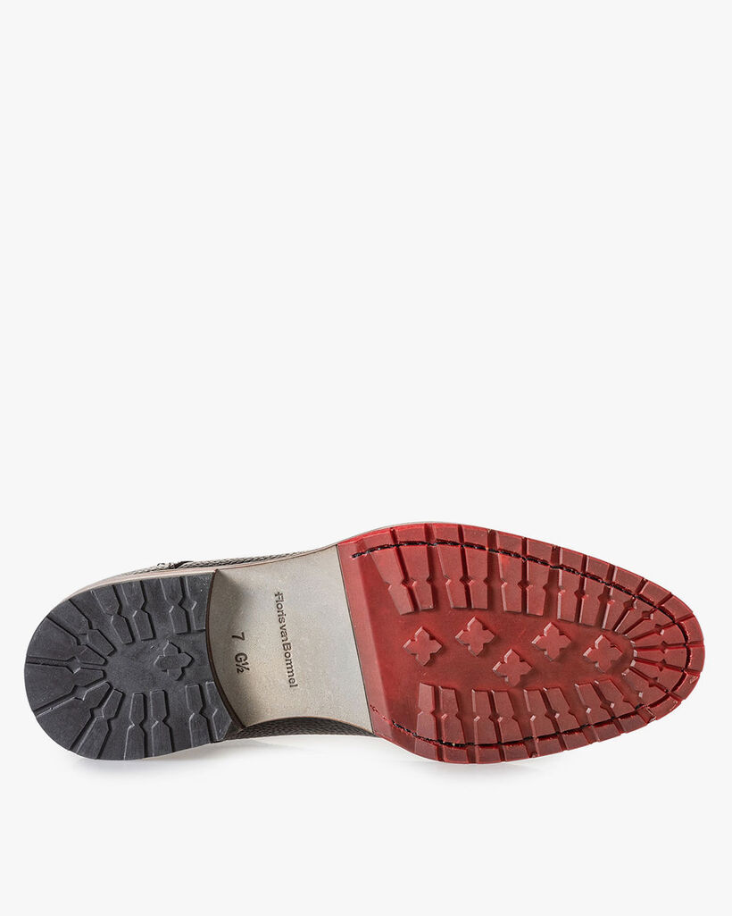 Lace boot structured leather black