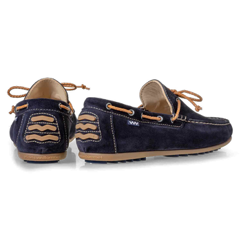 Mocassin su&egrave;de donkerblauw