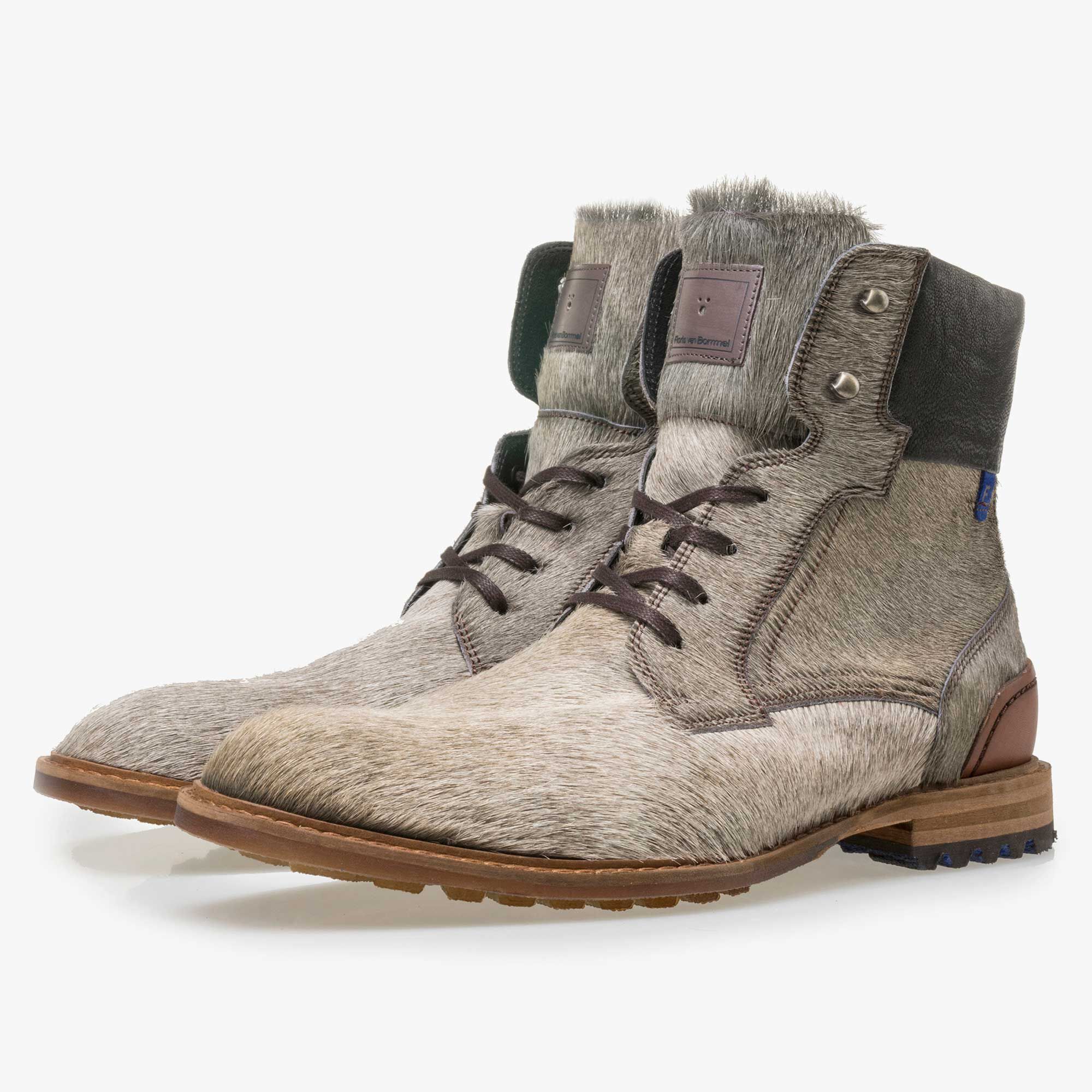 High sand coloured pony hair lace boot 10913 08 Floris van Bommel
