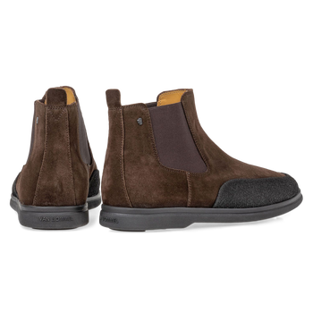 Su&egrave;de chelsea boot donkerbruin