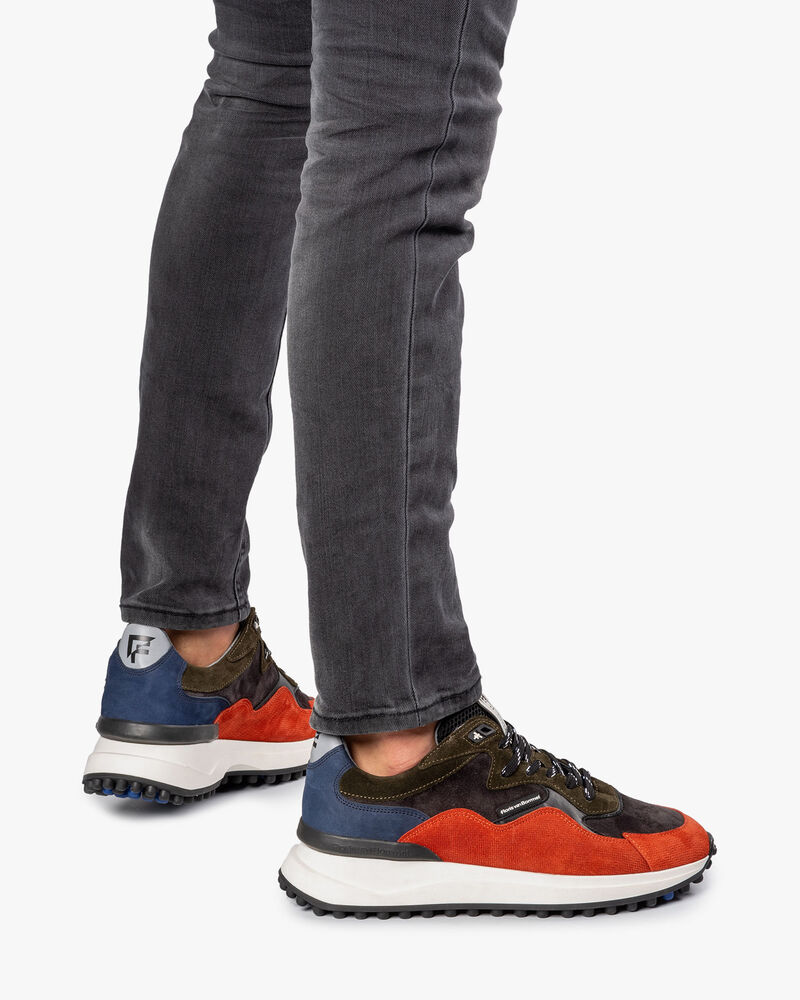 Noppi sneaker donkerblauw/oranje