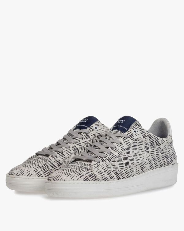 Sneaker nubuck leather black/white