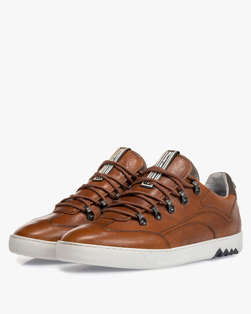 Hiking sneaker leer cognac
