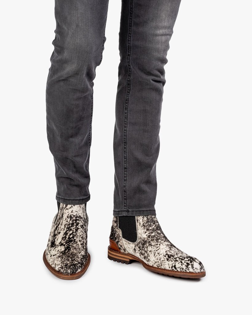 Chelsea boot pony style off-white