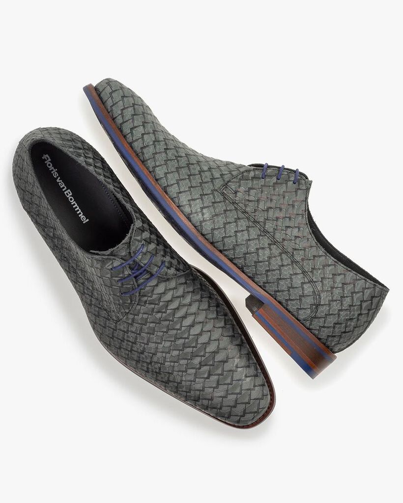 Veterschoen groen nubuckleer